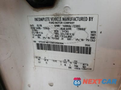 Zdjęcie 9 z 9 samochodu: 2008 FORD F450 SUPER DUTY VIN:1FDXF46YX8ED58394 - miniatura