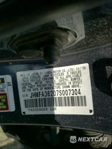Zdjęcie 10 z 10 samochodu: 2007 HONDA CIVIC HYBRID VIN:JHMFA36207S007304 - miniatura