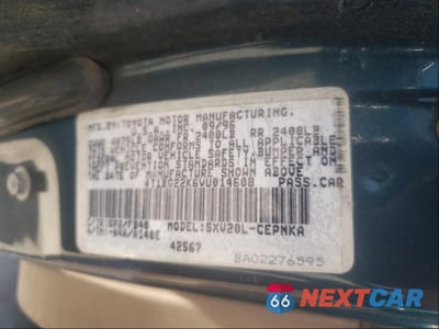 Zdjęcie 10 z 10 samochodu: 1997 TOYOTA CAMRY CE VIN:4T1BG22K6VU014608 - miniatura