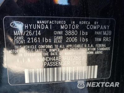Zdjęcie 10 z 10 samochodu: 2015 HYUNDAI ELANTRA SE VIN:KMHDH4AE3FU235890 - miniatura