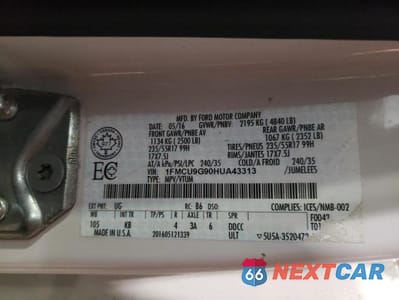 Zdjęcie 10 z 10 samochodu: 2017 FORD ESCAPE SE VIN:1FMCU9G90HUA43313 - miniatura