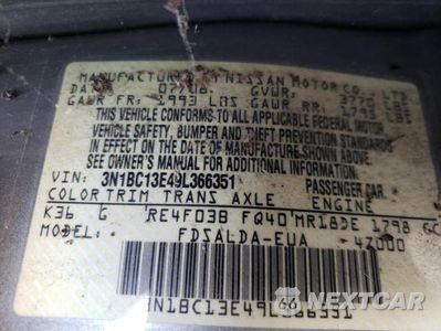 Zdjęcie 19 z 20 samochodu: 2009 NISSAN VERSA 1.8 S VIN:3N1BC13E49L366351 - miniatura