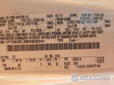 Zdjęcie 10 z 10 samochodu: 2011 FORD ECONOLINE E350 SUPER DUTY VAN VIN:1FTDS3EL9BDB28541 - miniatura