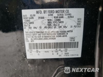 Zdjęcie 10 z 10 samochodu: 2009 LINCOLN MKX VIN:2LMDU88C29BJ06920 - miniatura