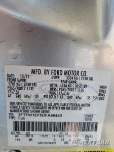 Zdjęcie 10 z 10 samochodu: 2013 FORD F150 SUPERCREW VIN:1FTFW1EF5DFA46440 - miniatura