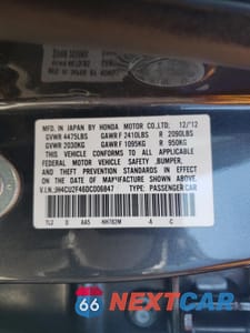 Zdjęcie 10 z 11 samochodu: 2013 ACURA TSX VIN:JH4CU2F46DC006847 - miniatura
