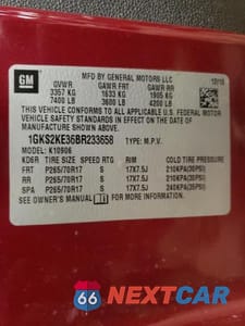 Zdjęcie 10 z 10 samochodu: 2011 GMC YUKON XL K1500 SLT VIN:1GKS2KE36BR233658 - miniatura