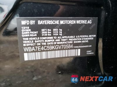 Zdjęcie 10 z 10 samochodu: 2019 BMW 740 XI VIN:WBA7E4C59KGV70584 - miniatura