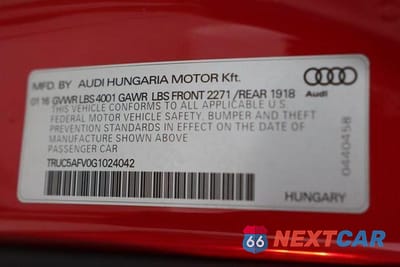 Zdjęcie 40 z 41 samochodu: 2016 AUDI TT VIN:TRUC5AFV0G1024042 - miniatura