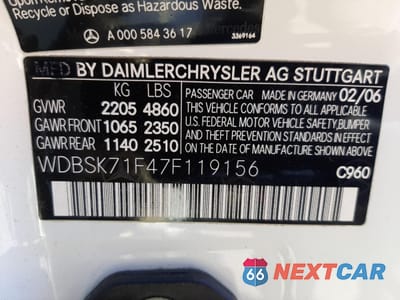 Zdjęcie 10 z 12 samochodu: 2007 MERCEDES-BENZ SL 550 VIN:WDBSK71F47F119156 - miniatura