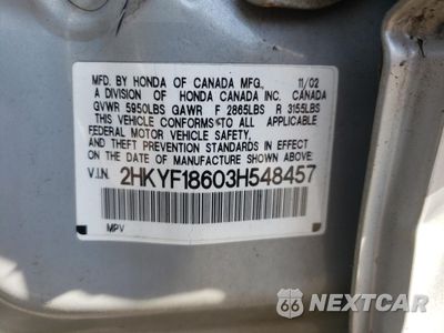 Zdjęcie 10 z 12 samochodu: 2003 HONDA PILOT EXL VIN:2HKYF18603H548457 - miniatura