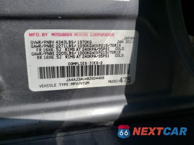 Zdjęcie 10 z 10 samochodu: 2011 MITSUBISHI RVR SE VIN:JA4AJ3AU4BZ604468 - miniatura