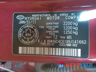 Zdjęcie 10 z 10 samochodu: 2011 HYUNDAI GENESIS 3.8L VIN:KMHGC4DE0BU141662 - miniatura