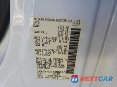 Zdjęcie 10 z 10 samochodu: 2018 NISSAN NV 2500 S VIN:1N6BF0LY2JN800096 - miniatura