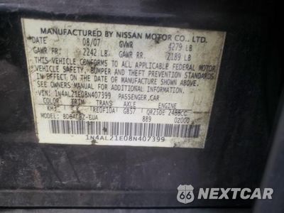 Zdjęcie 10 z 10 samochodu: 2008 NISSAN ALTIMA 2.5 VIN:1N4AL21E08N407399 - miniatura