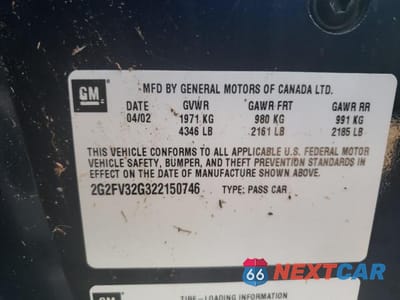 Zdjęcie 10 z 10 samochodu: 2002 PONTIAC FIREBIRD TRANS AM VIN:2G2FV32G322150746 - miniatura