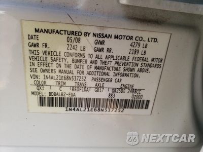 Zdjęcie 10 z 12 samochodu: 2008 NISSAN ALTIMA 2.5 VIN:1N4AL21E68N537252 - miniatura