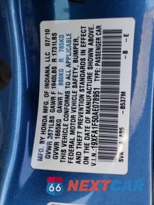 Zdjęcie 10 z 10 samochodu: 2010 HONDA CIVIC LX VIN:19XFA1F50AE078951 - miniatura