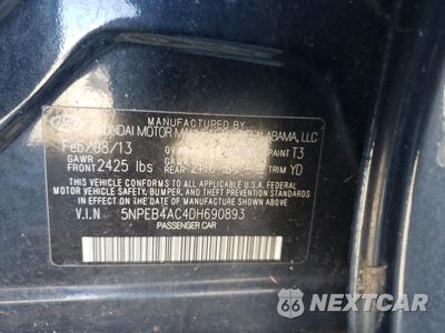 Zdjęcie 14 z 14 samochodu: 2013 HYUNDAI SONATA GLS VIN:5NPEB4AC4DH690893 - miniatura