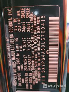 Zdjęcie 15 z 15 samochodu: 2020 KIA SORENTO L VIN:5XYPG4A39LG700415 - miniatura