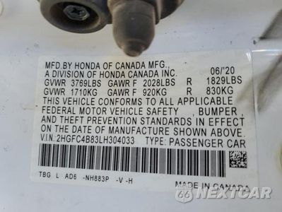Zdjęcie 12 z 12 samochodu: 2020 HONDA CIVIC SPOR VIN:2HGFC4B83LH304033 - miniatura