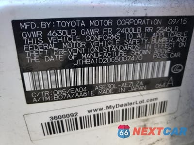 Zdjęcie 13 z 13 samochodu: 2016 LEXUS IS 200T VIN:JTHBA1D20G5007470 - miniatura