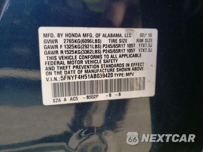 Zdjęcie 25 z 26 samochodu: 2010 HONDA PILOT EXL VIN:5FNYF4H51AB039420 - miniatura