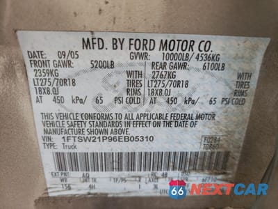 Zdjęcie 13 z 13 samochodu: 2006 FORD F250 SUPER DUTY VIN:1FTSW21P96EB05310 - miniatura