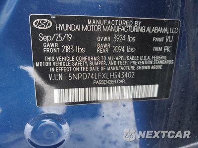 Zdjęcie 13 z 13 samochodu: 2020 HYUNDAI ELANTRA SE VIN:5NPD74LFXLH543402 - miniatura