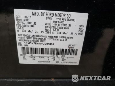 Zdjęcie 12 z 12 samochodu: 2017 FORD EXPLORER XLT VIN:1FM5K7D84HGE01896 - miniatura