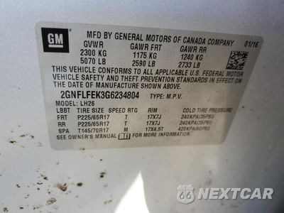 Zdjęcie 13 z 13 samochodu: 2016 CHEVROLET EQUINOX LT VIN:2GNFLFEK3G6234804 - miniatura