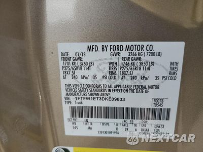 Zdjęcie 14 z 14 samochodu: 2013 FORD F150 SUPERCREW VIN:1FTFW1ET3DKE09833 - miniatura