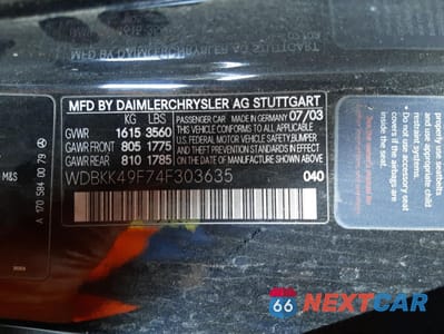 Zdjęcie 12 z 12 samochodu: 2004 MERCEDES-BENZ SLK 230 KOMPRESSOR VIN:WDBKK49F74F303635 - miniatura