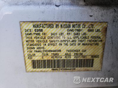 Zdjęcie 14 z 14 samochodu: 2008 NISSAN ALTIMA 2.5 VIN:1N4AL21EX8N440359 - miniatura