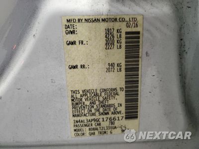 Zdjęcie 12 z 12 samochodu: 2016 NISSAN ALTIMA 2.5 VIN:1N4AL3AP9GC176617 - miniatura