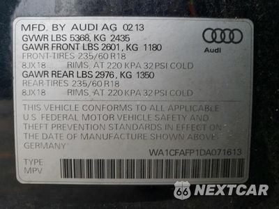 Zdjęcie 14 z 14 samochodu: 2013 AUDI Q5 PREMIUM VIN:WA1CFAFP1DA071613 - miniatura