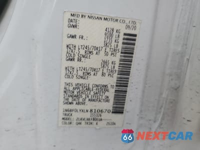 Zdjęcie 14 z 14 samochodu: 2020 NISSAN NV 2500 S VIN:1N6BF0LYXLN810670 - miniatura