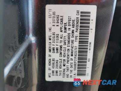 Zdjęcie 12 z 12 samochodu: 2015 ACURA TLX VIN:19UUB2F31FA020707 - miniatura