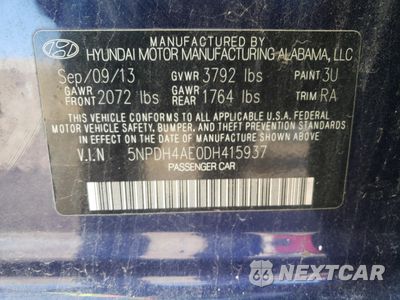 Zdjęcie 12 z 12 samochodu: 2013 HYUNDAI ELANTRA GLS VIN:5NPDH4AE0DH415937 - miniatura
