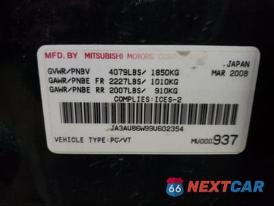 Zdjęcie 13 z 13 samochodu: 2009 MITSUBISHI LANCER GTS VIN:JA3AU86W99U602354 - miniatura