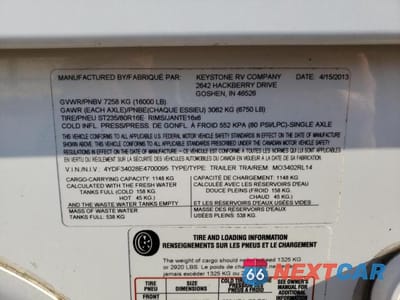 Zdjęcie 10 z 10 samochodu: 2014 KEYSTONE MONTANA VIN:4YDF34028E4700095 - miniatura