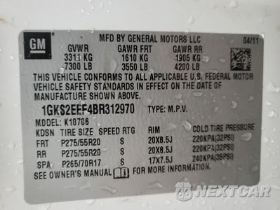 Zdjęcie 13 z 13 samochodu: 2011 GMC YUKON DENALI VIN:1GKS2EEF4BR312970 - miniatura