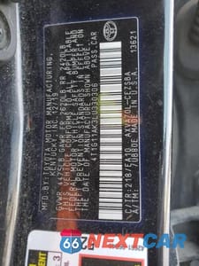Zdjęcie 13 z 13 samochodu: 2020 TOYOTA CAMRY SE VIN:4T1G11AK3LU330306 - miniatura
