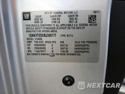 Zdjęcie 13 z 13 samochodu: 2011 GMC ACADIA DENALI VIN:1GKKVTEDXBJ398777 - miniatura