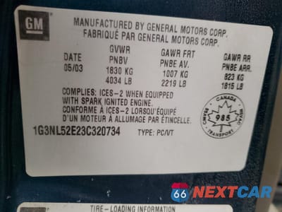 Zdjęcie 12 z 12 samochodu: 2003 OLDSMOBILE ALERO GL VIN:1G3NL52E23C320734 - miniatura