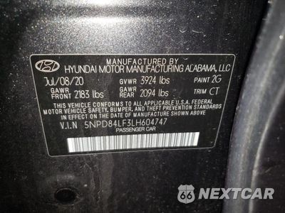 Zdjęcie 12 z 12 samochodu: 2020 HYUNDAI ELANTRA SEL VIN:5NPD84LF3LH604747 - miniatura