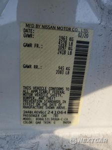 Zdjęcie 15 z 15 samochodu: 2020 NISSAN ALTIMA SL VIN:1N4BL4EV6LC241064 - miniatura