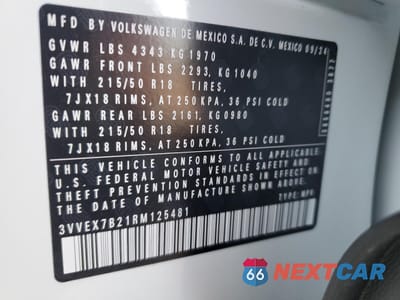 Zdjęcie 12 z 12 samochodu: 2024 VOLKSWAGEN TAOS SE VIN:3VVEX7B21RM125481 - miniatura