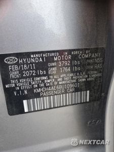Zdjęcie 12 z 13 samochodu: 2011 HYUNDAI ELANTRA GLS VIN:KMHDH4AE6BU109601 - miniatura