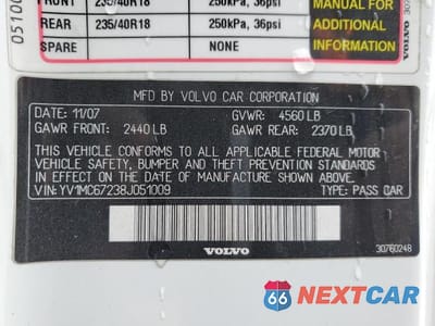 Zdjęcie 12 z 12 samochodu: 2008 VOLVO C70 T5 VIN:YV1MC67238J051009 - miniatura